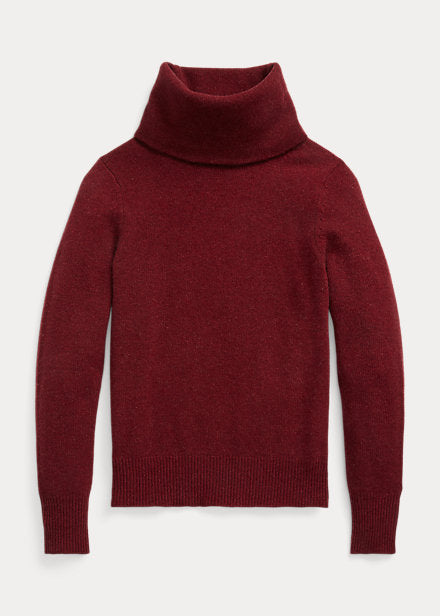 Polo Ralph Lauren Cashmere Turtleneck Sweater - Garnet Red Melange