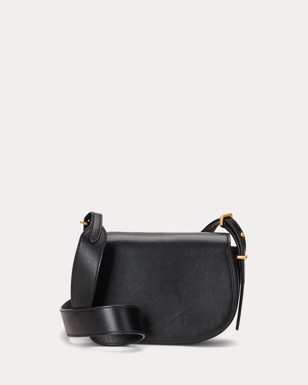 Polo Ralph Lauren Polo ID Calfskin Mini Saddle Bag - Black