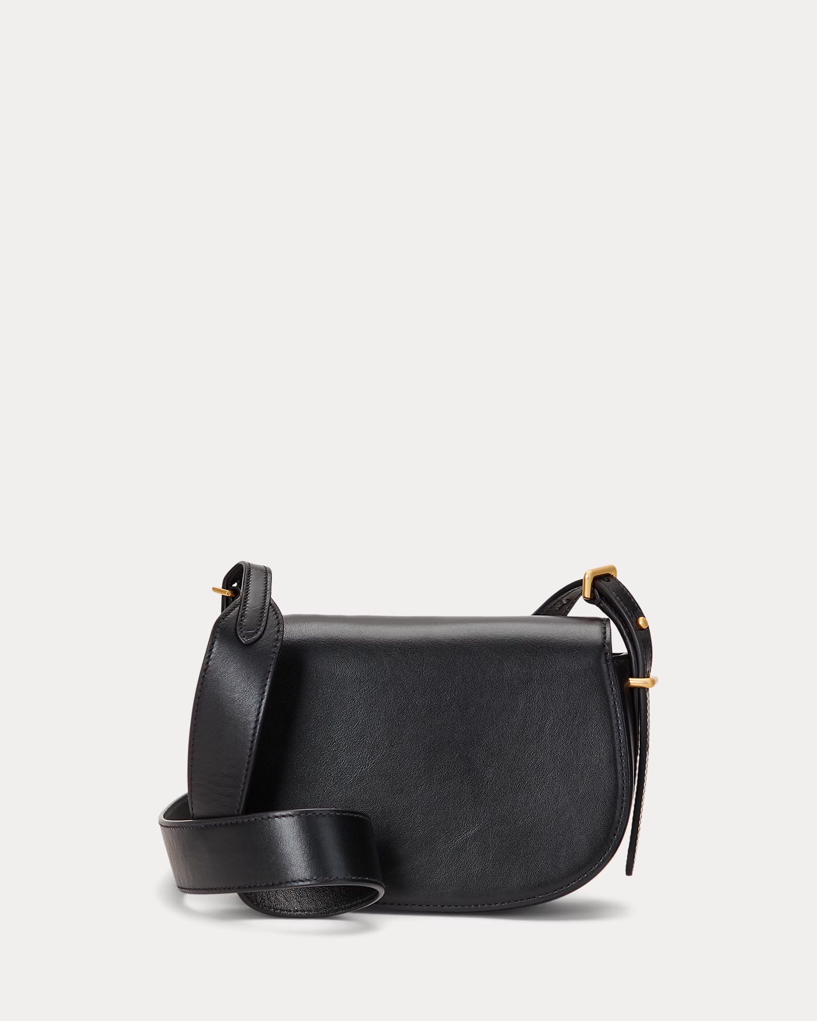 Polo Ralph Lauren Polo ID Calfskin Mini Saddle Bag - Black