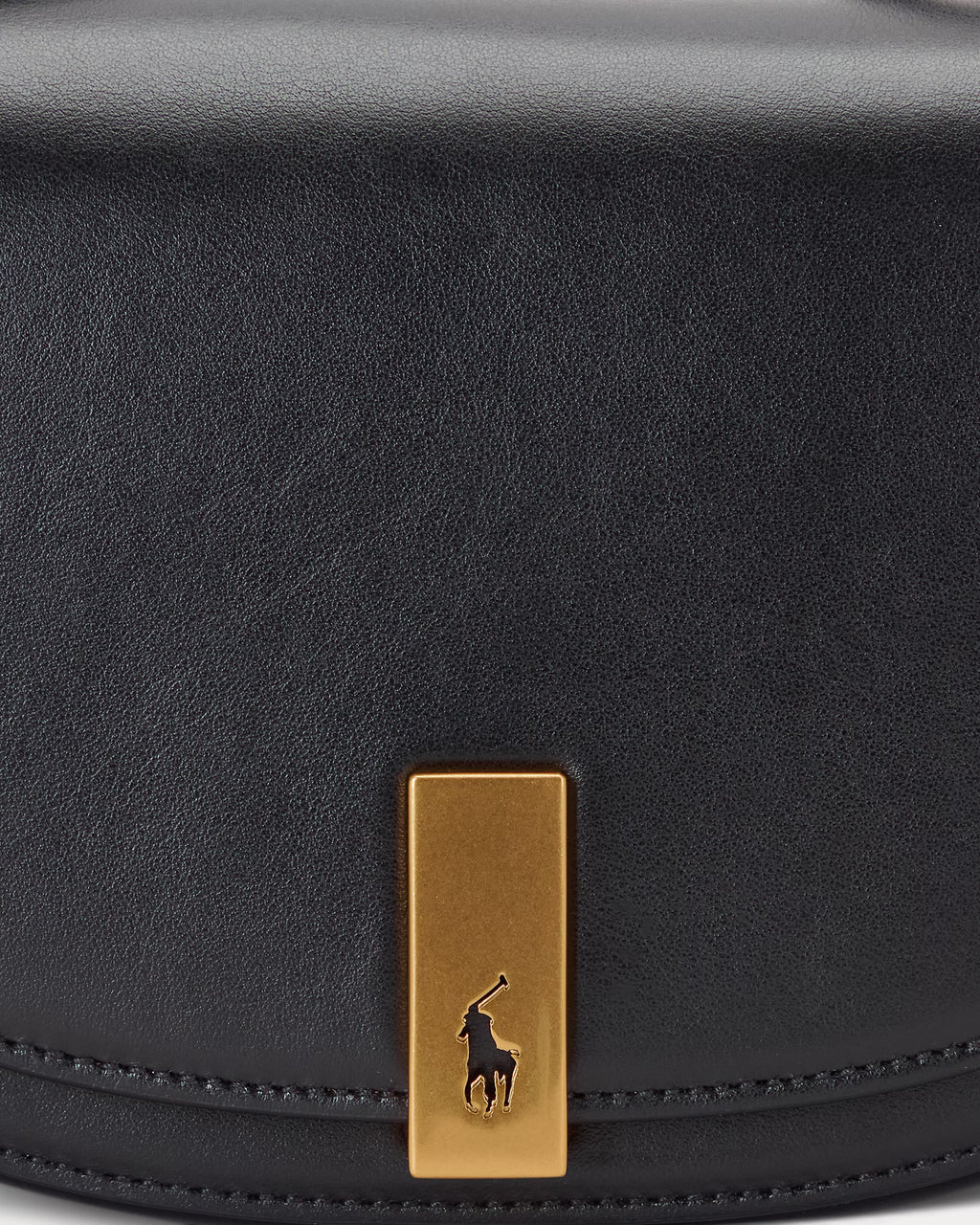 Polo Ralph Lauren Polo ID Calfskin Mini Saddle Bag - Black