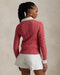 Polo Ralph Lauren Cable-Knit Cotton Crewneck Cardigan - Red Sky