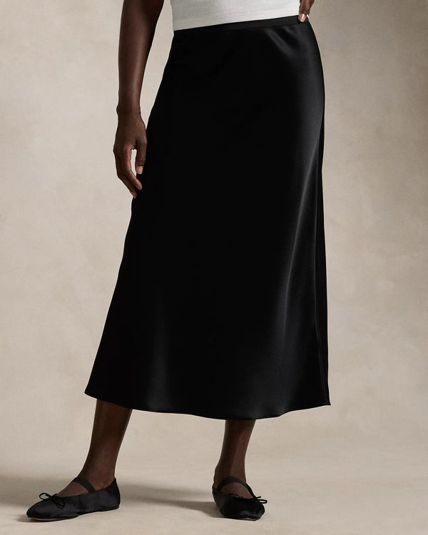 Polo Ralph Lauren Double-Faced Satin Skirt - Black