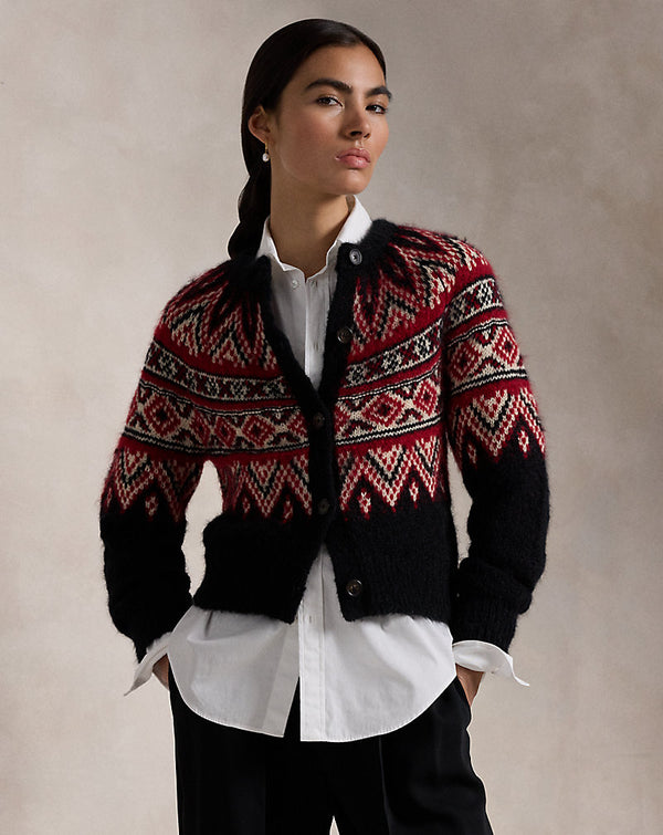 Polo Ralph Lauren Fair Isle Alpaca-Blend Cardigan - Black Multi