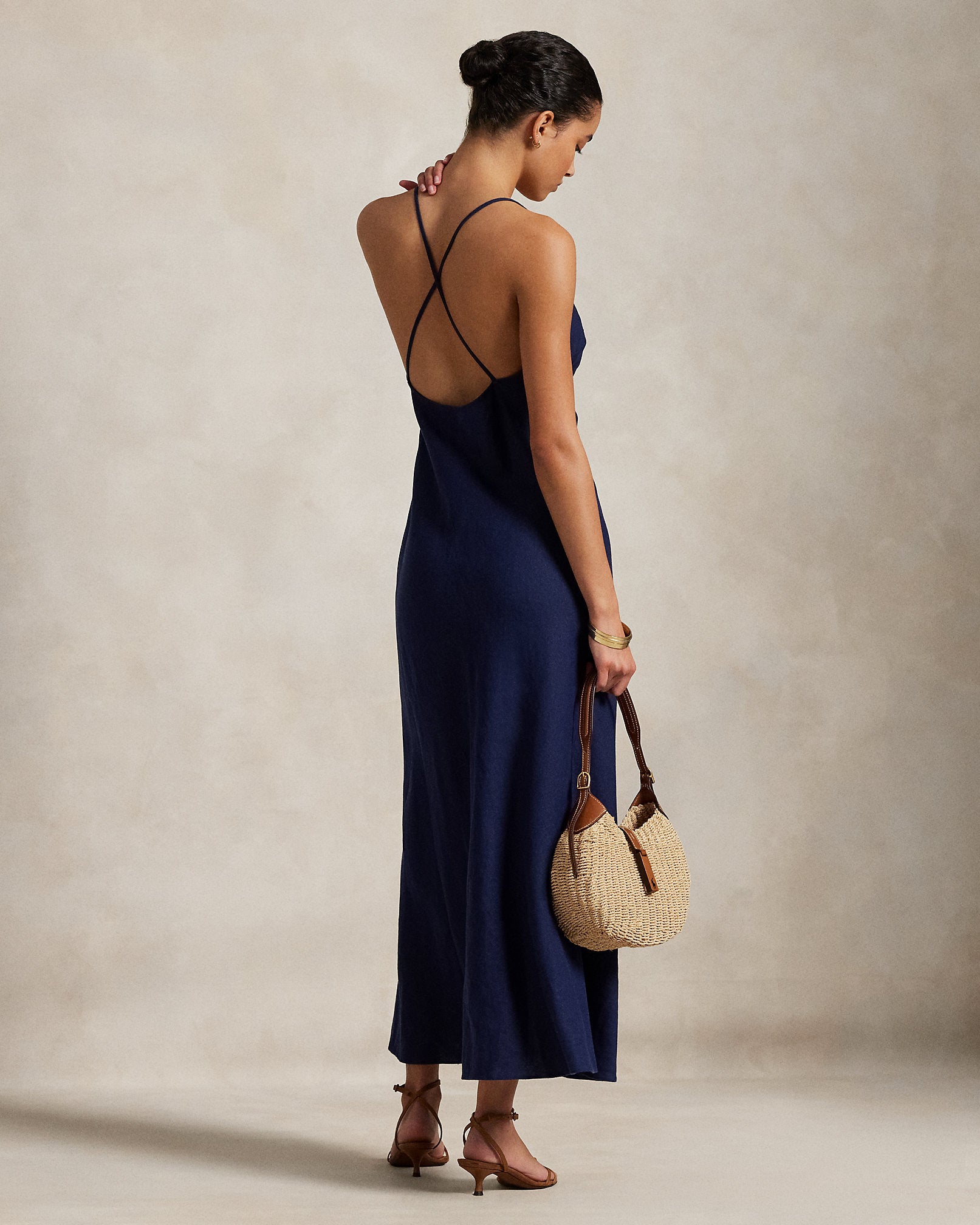 Polo Ralph Lauren Linen Sleeveless A-Line Dress - Newport Navy