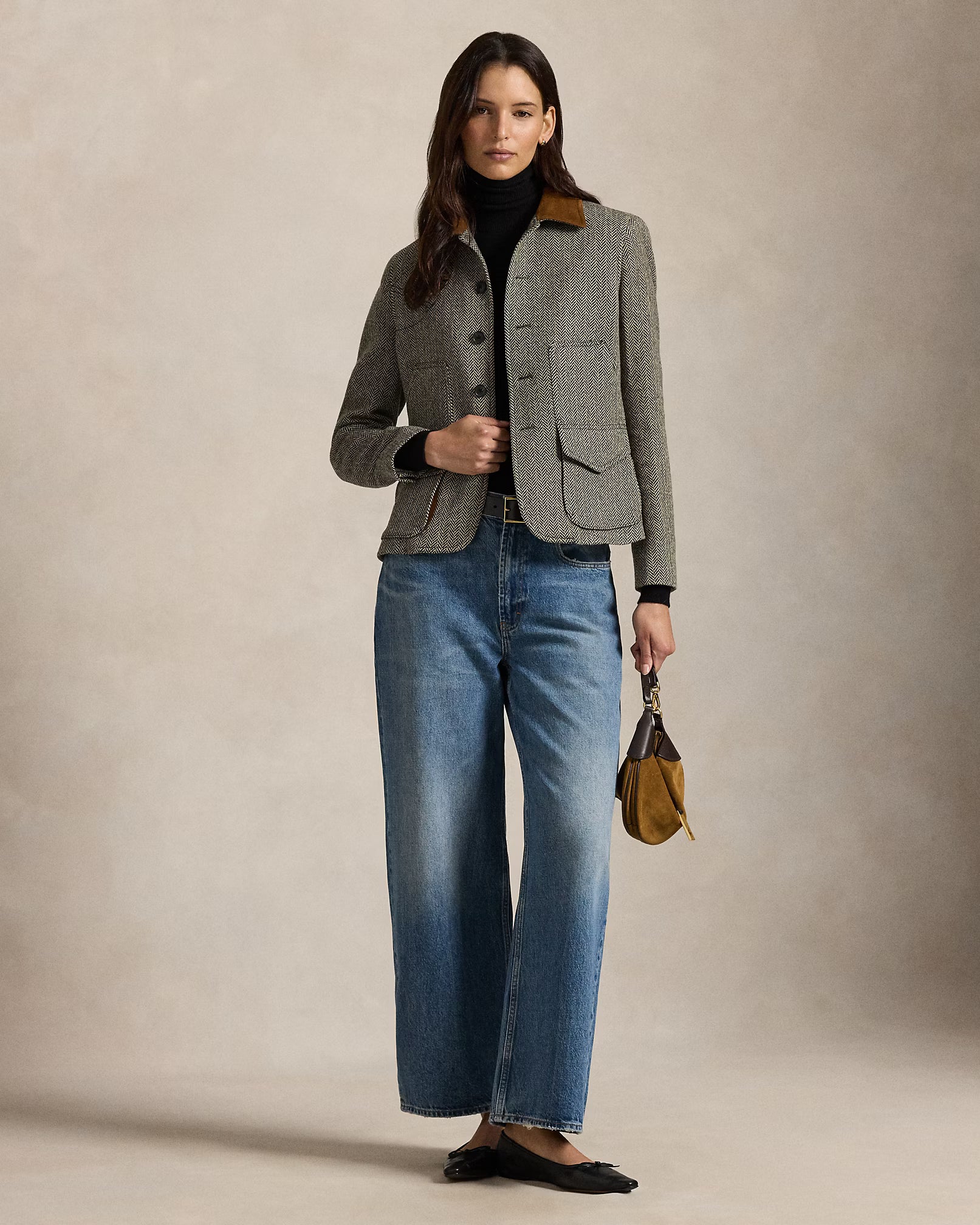 Polo Ralph Lauren Suede-Trim Herringbone Jacket