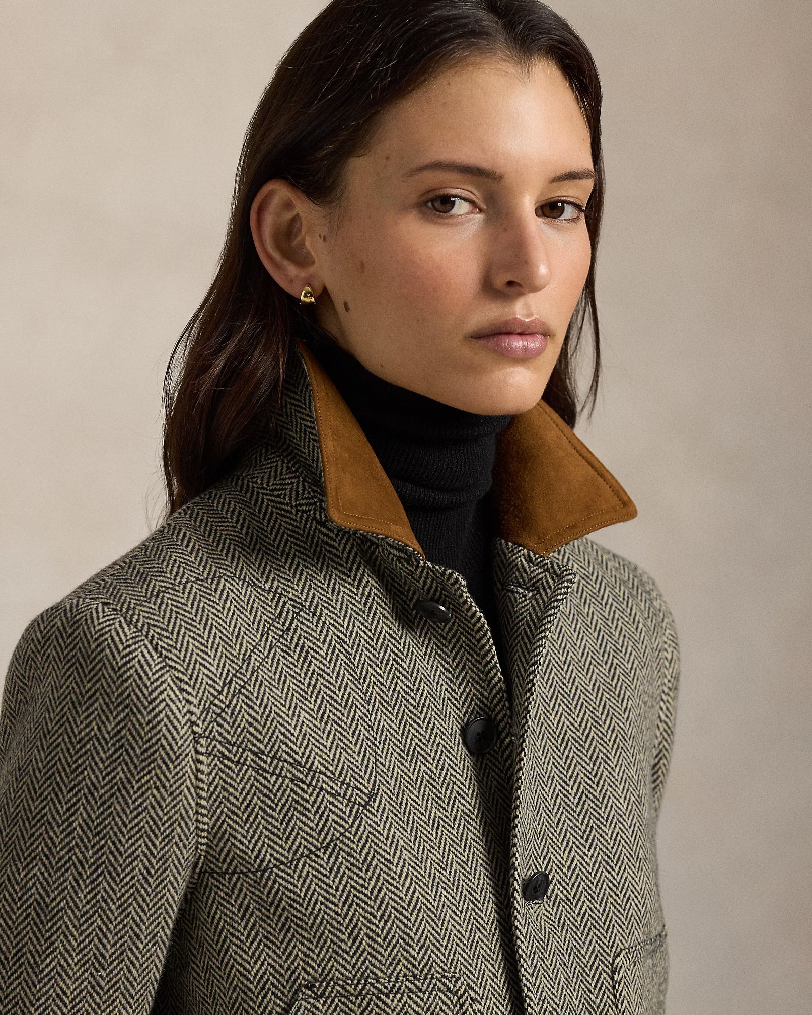 Polo Ralph Lauren Suede-Trim Herringbone Jacket
