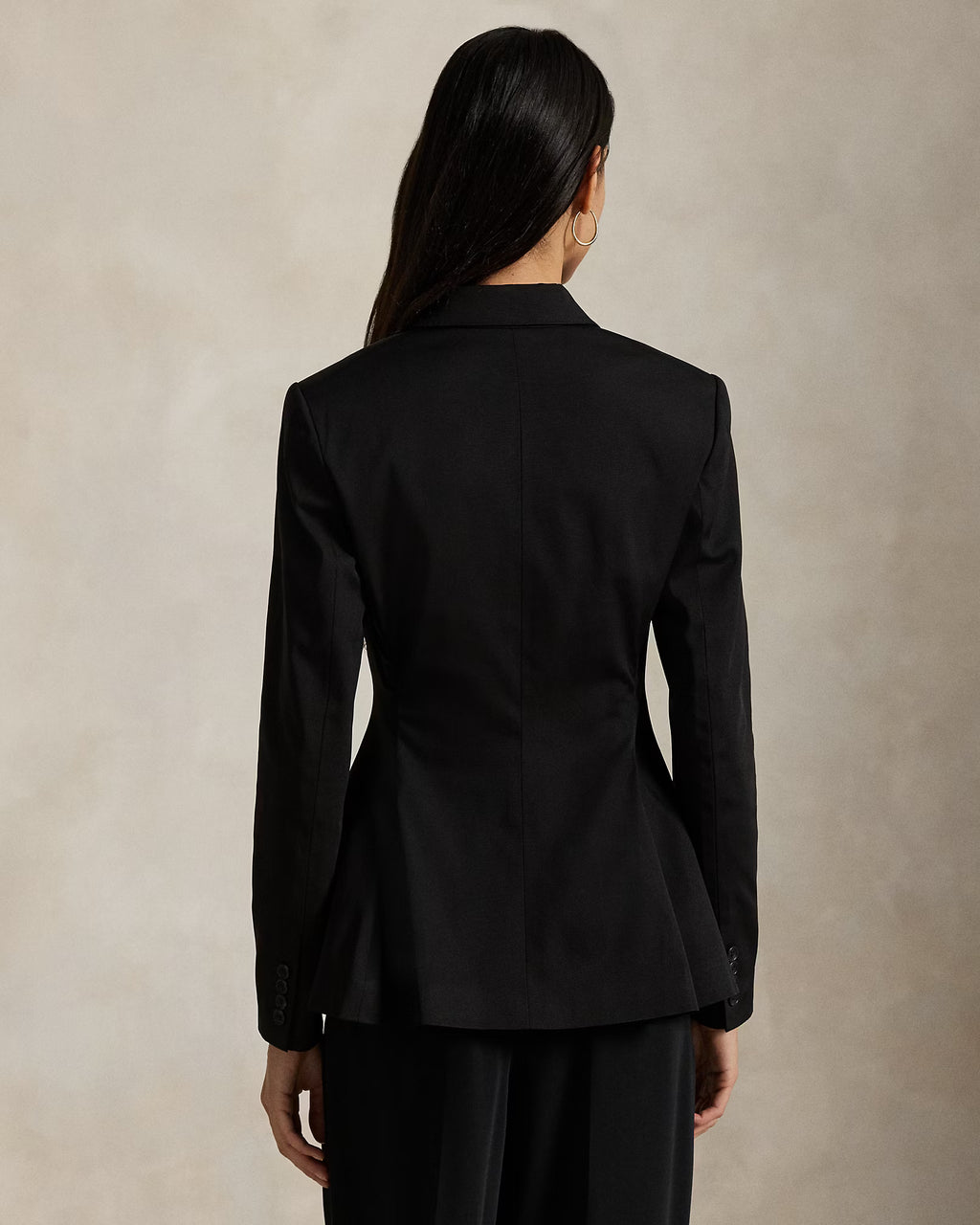 Polo Ralph Lauren Single-Breasted Satin Hacking Jacket - Black