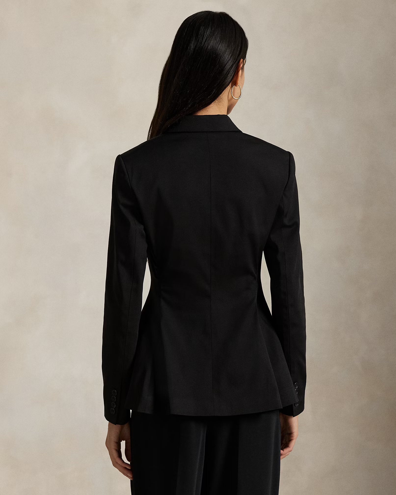 Polo Ralph Lauren Single-Breasted Satin Hacking Jacket - Black