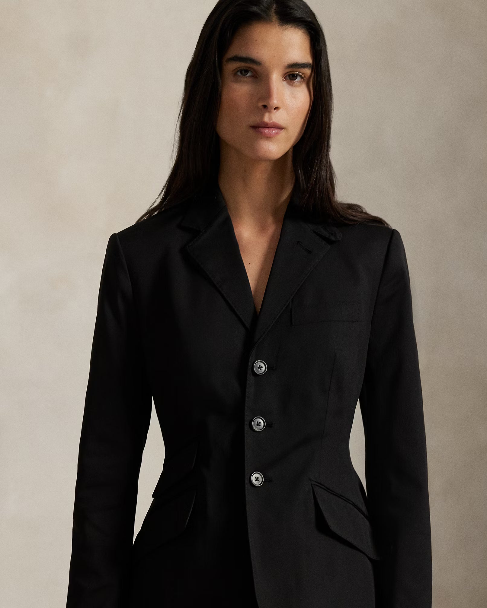 Polo Ralph Lauren Single-Breasted Satin Hacking Jacket - Black