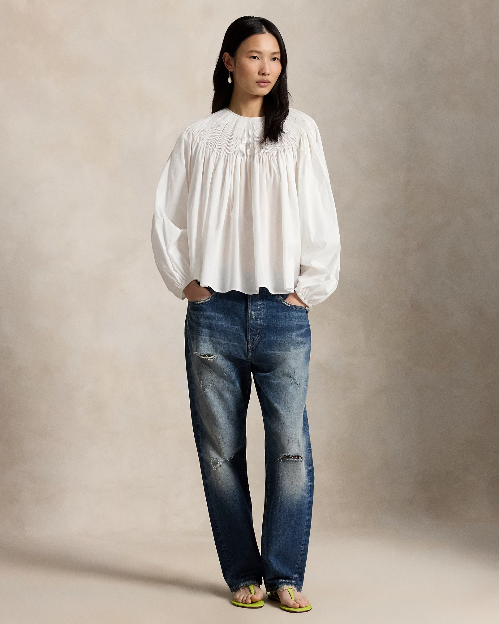 Polo Ralph Lauren Pintucked Cotton Shirt