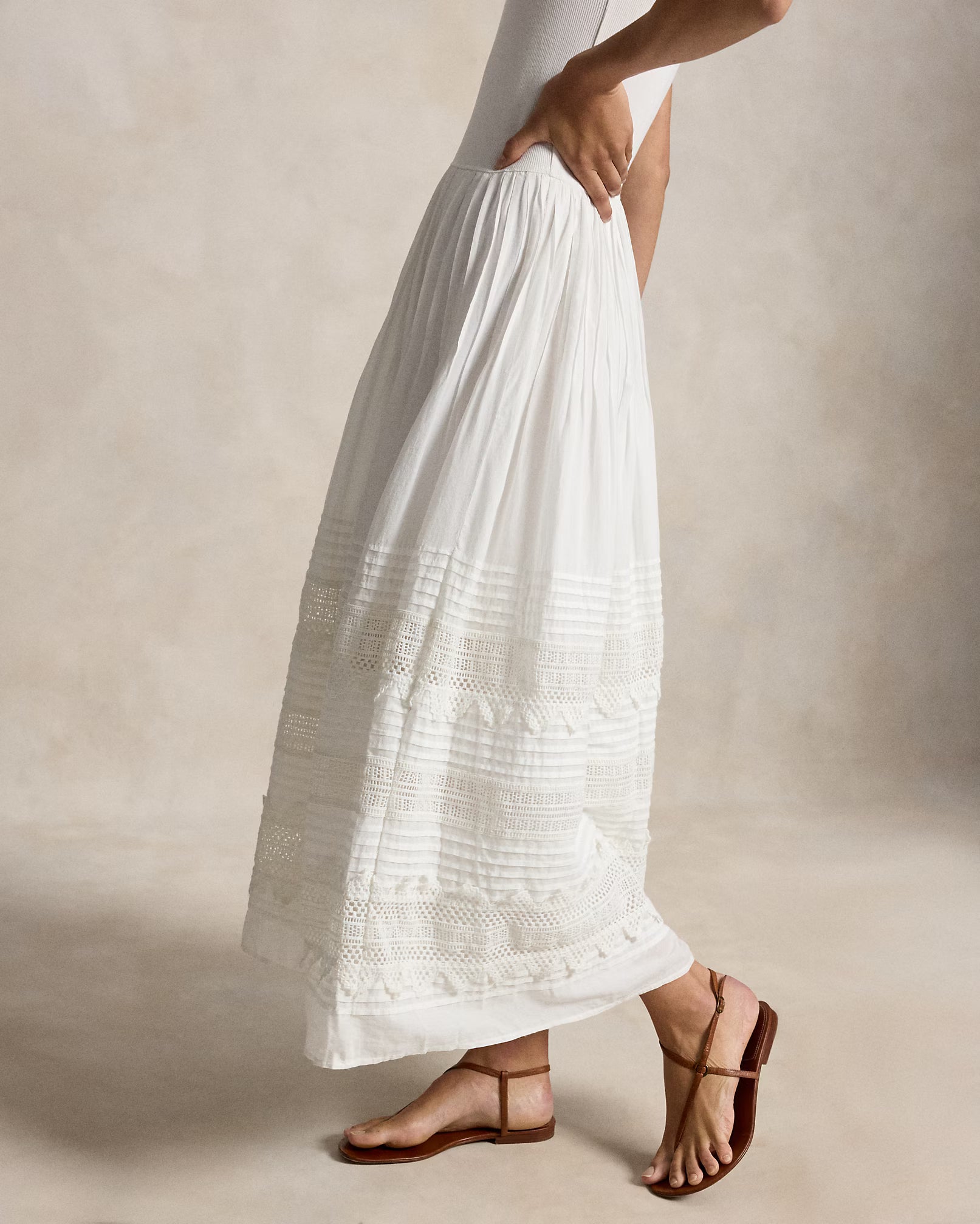 Polo Ralph Lauren Women's Lace Trim Tank Dress - White Polo Ralph Lauren Women's Lace Trim Tank Dress - White