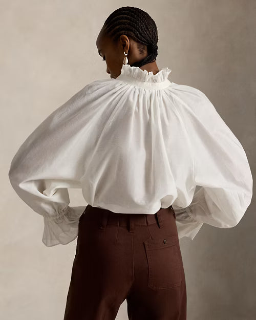 Polo Ralph Lauren Cotton/Silk Organdy Woven Shirt - White