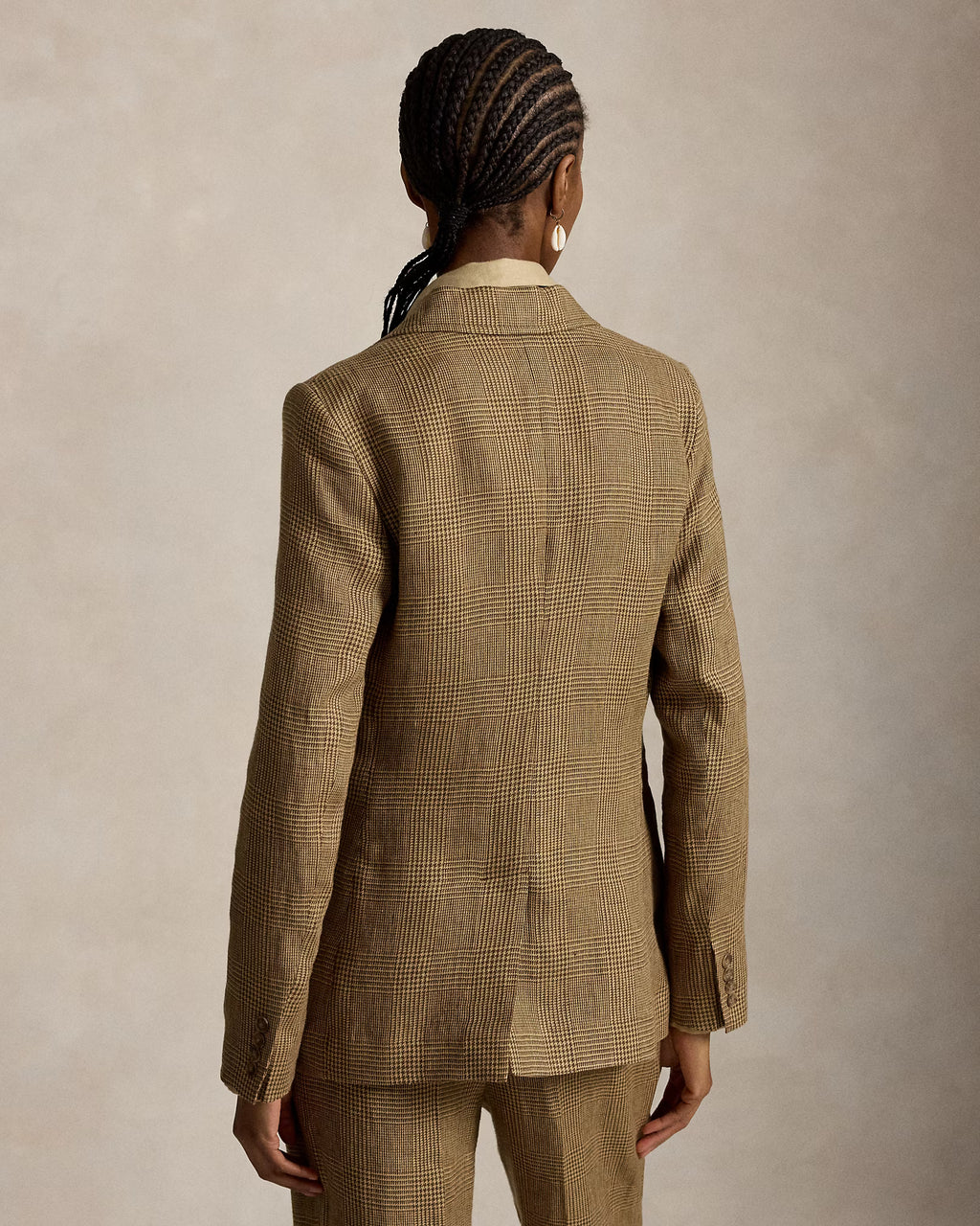 Polo Ralph Lauren Single-Breasted Glen Plaid Linen Blazer