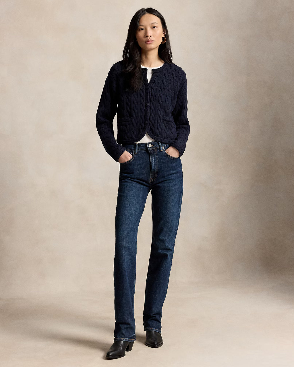 Polo Ralph Lauren Cable-Knit Cotton-Blend Cardigan - Hunter Navy