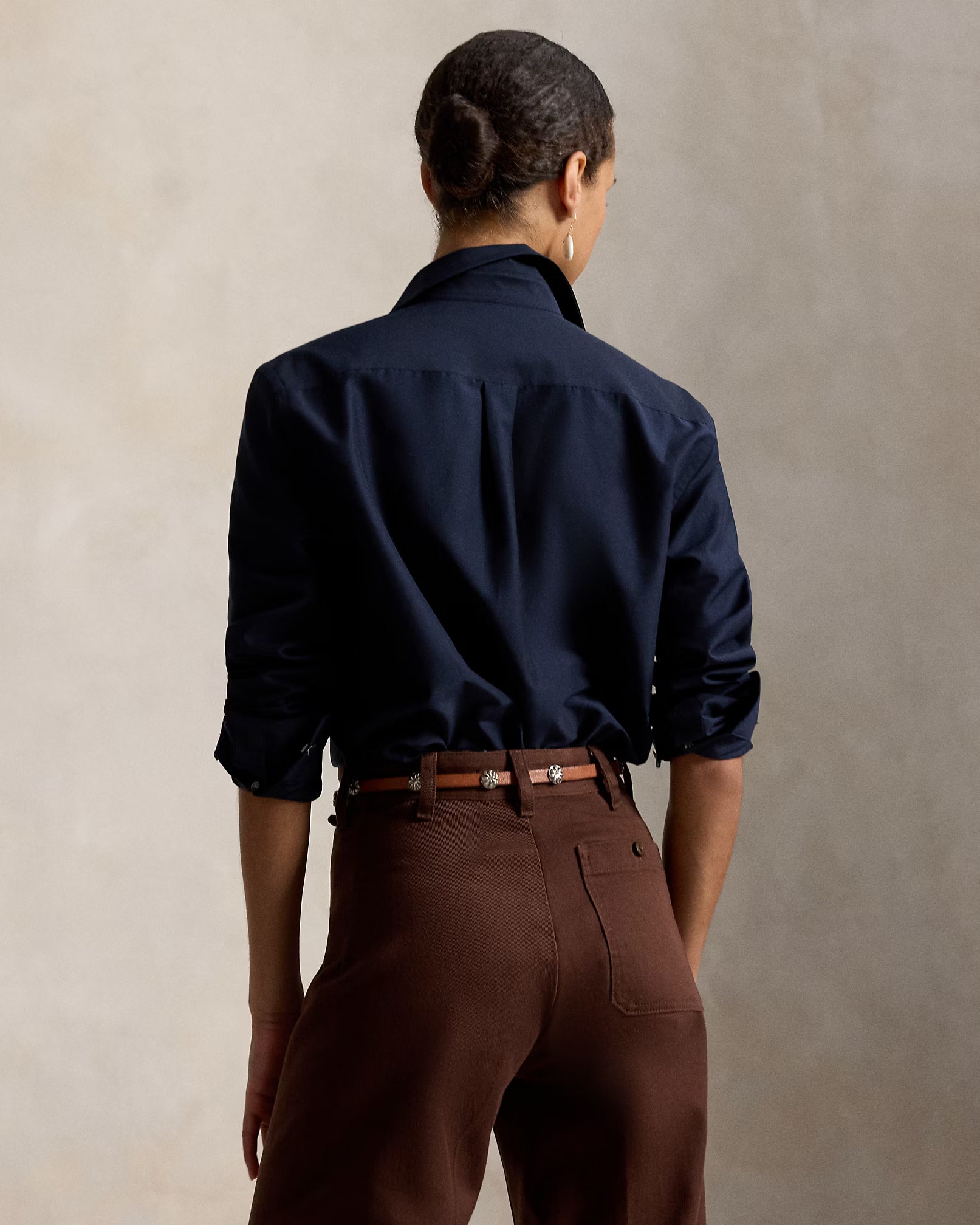 Polo Ralph Lauren Relaxed Fit Cotton-Silk Shirt - Hunter Navy