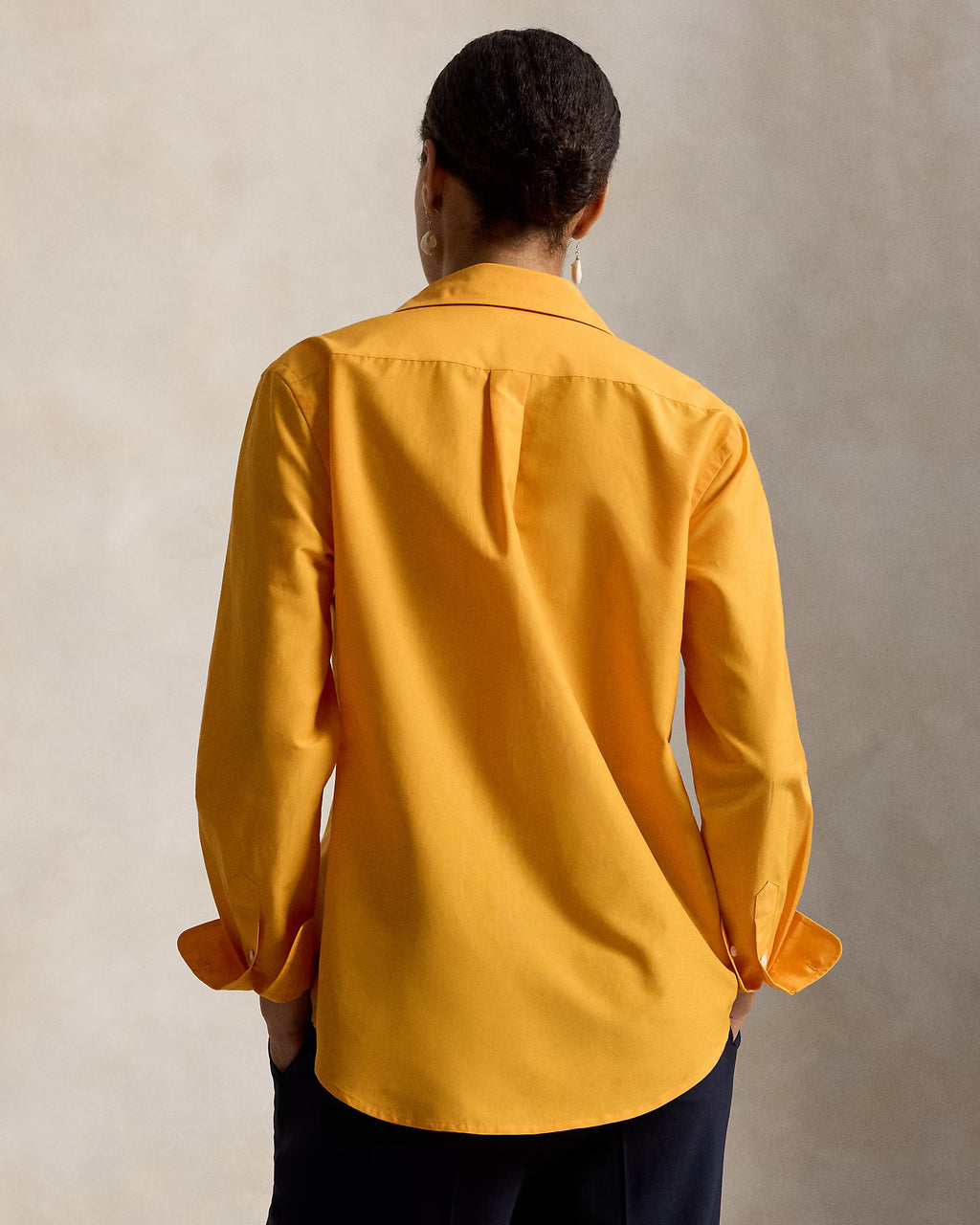 Polo Ralph Lauren Relaxed Fit Cotton-Silk Shirt - Satsuma Orange