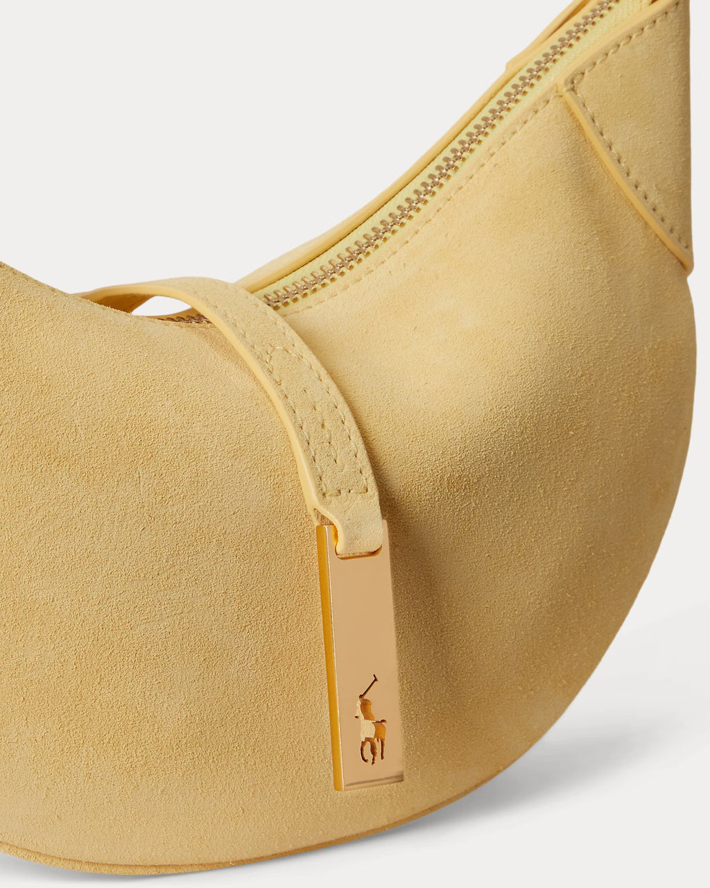 Polo Ralph Lauren Polo ID Suede Mini Shoulder Bag - Lemon Meringue