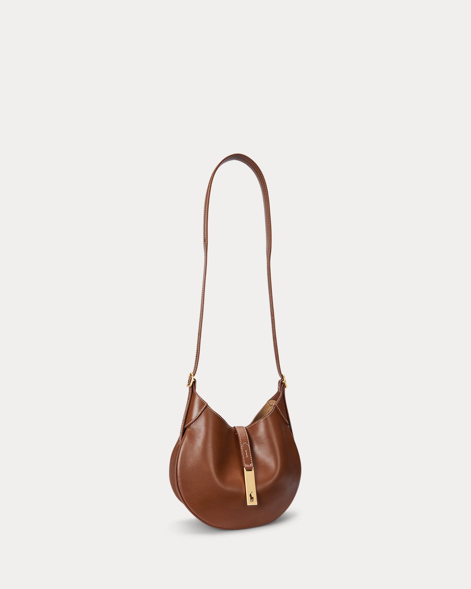 Polo Ralph Lauren Polo ID Leather Small Shoulder Bag - Brown