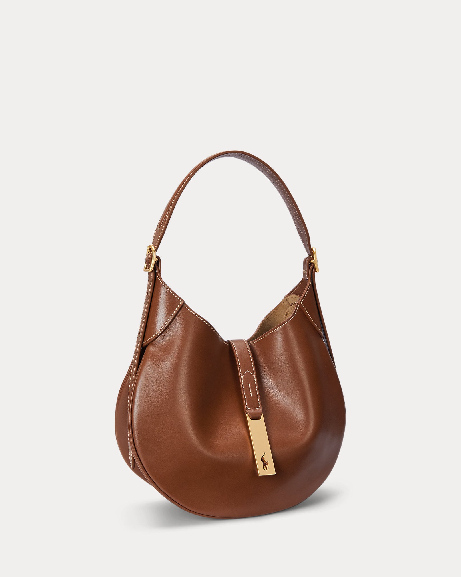 Polo Ralph Lauren Polo ID Leather Small Shoulder Bag  -  Brown