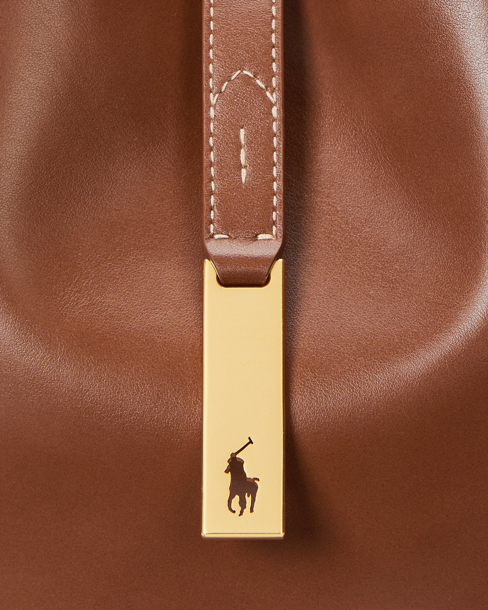 Polo Ralph Lauren Polo ID Leather Small Shoulder Bag  -  Brown