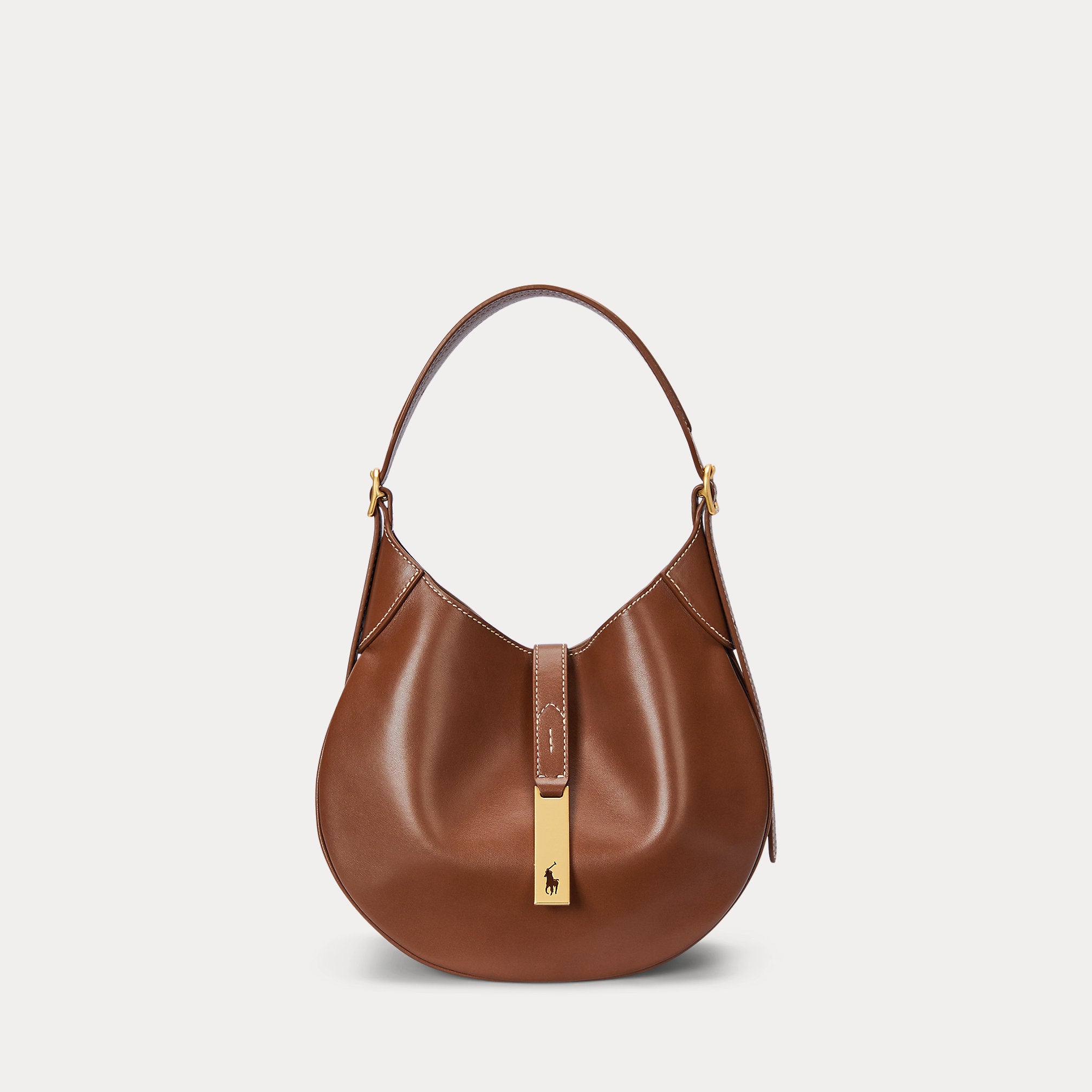 Polo Ralph Lauren Polo ID Leather Small Shoulder Bag - Brown