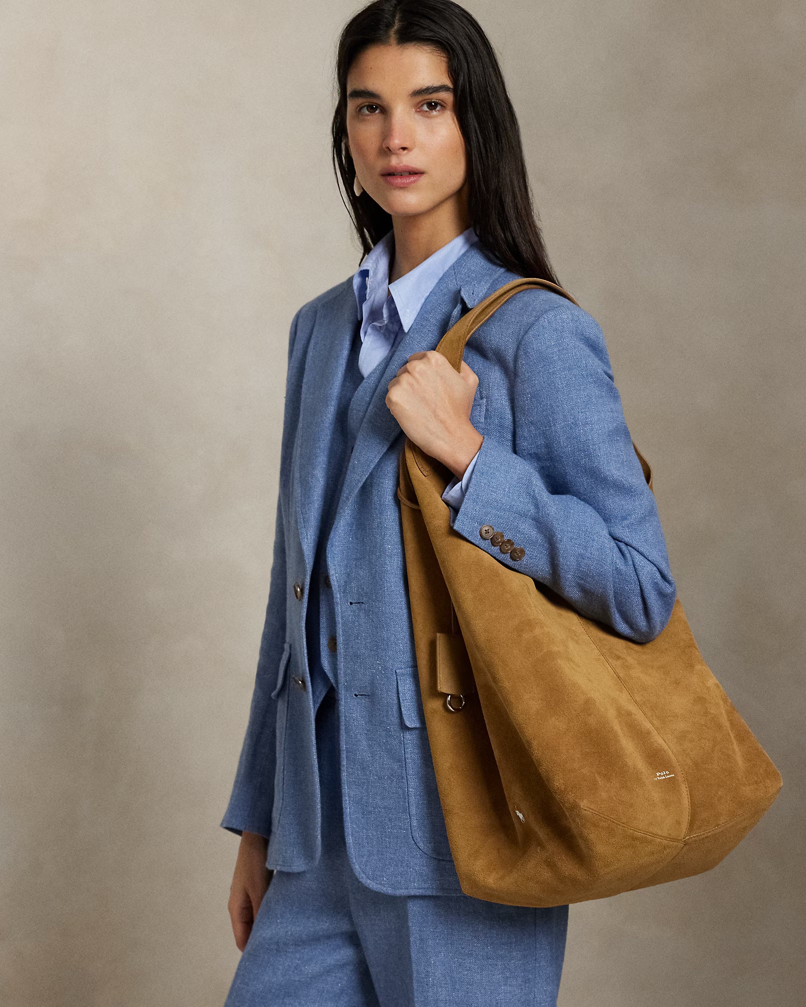 Polo Ralph Lauren Polo Play Suede Large Tote - Camel