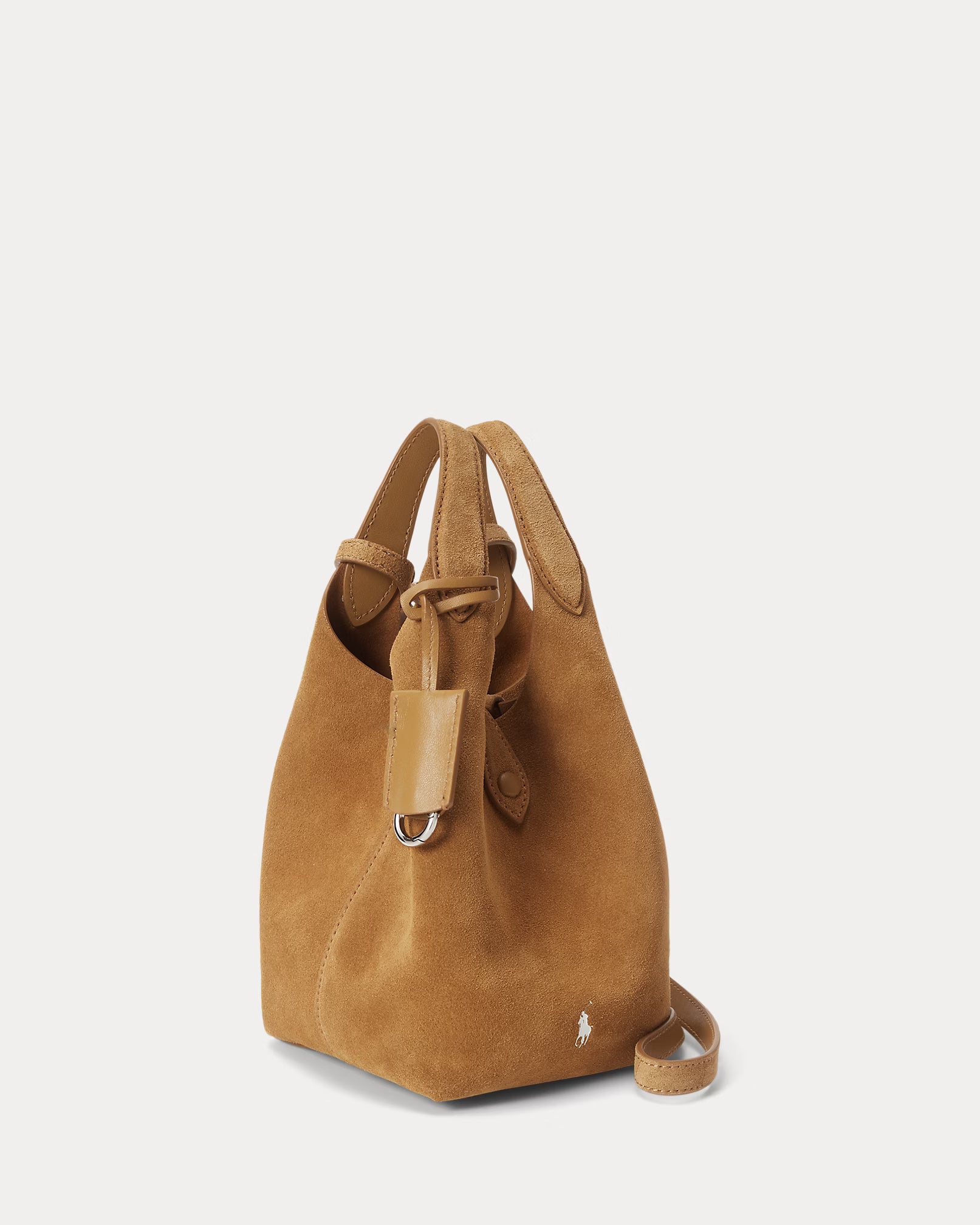Polo Ralph Lauren Polo Play Suede Small Tote & Crossbody- Caramel