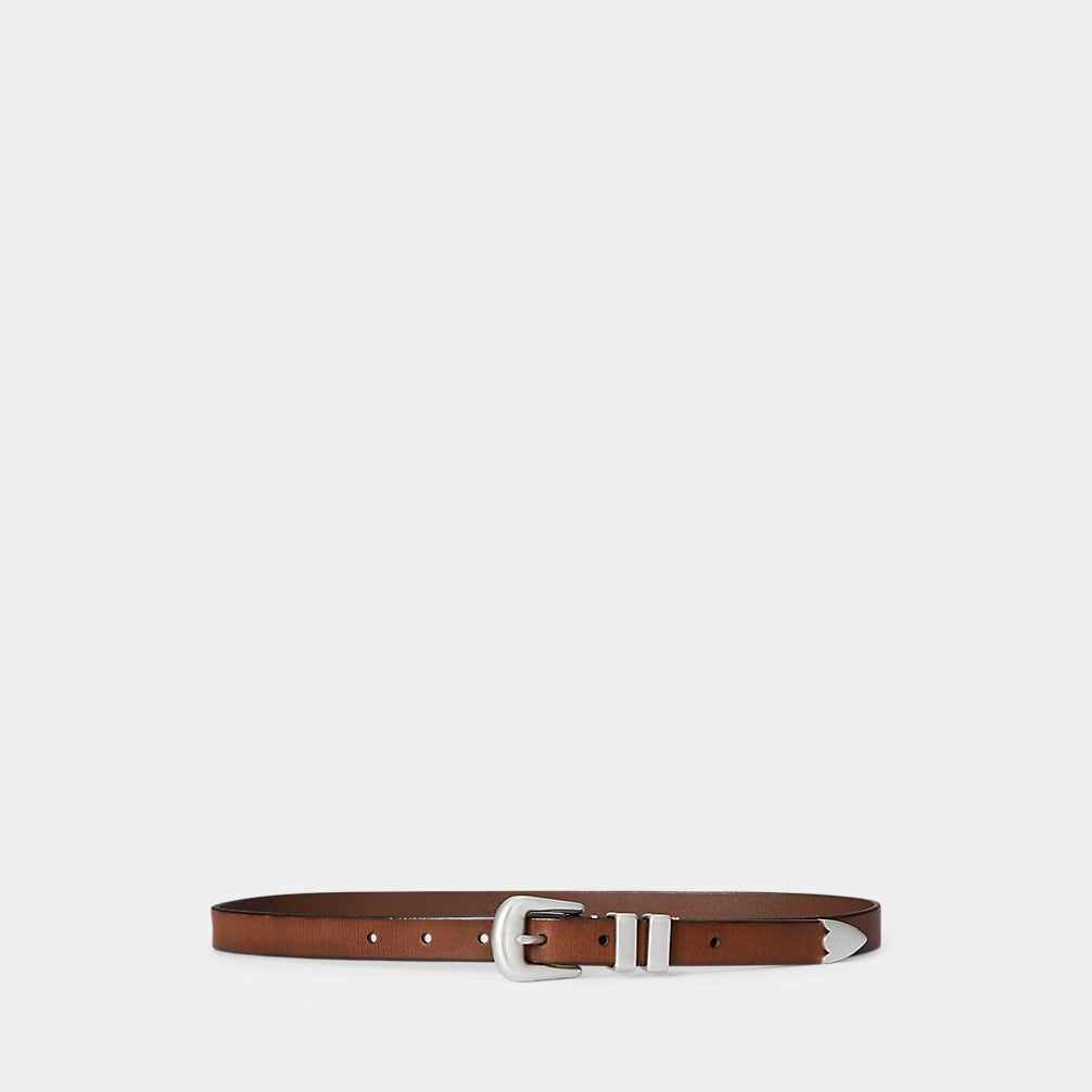 Polo Ralph Lauren Western Distressed Leather Belt - Brown