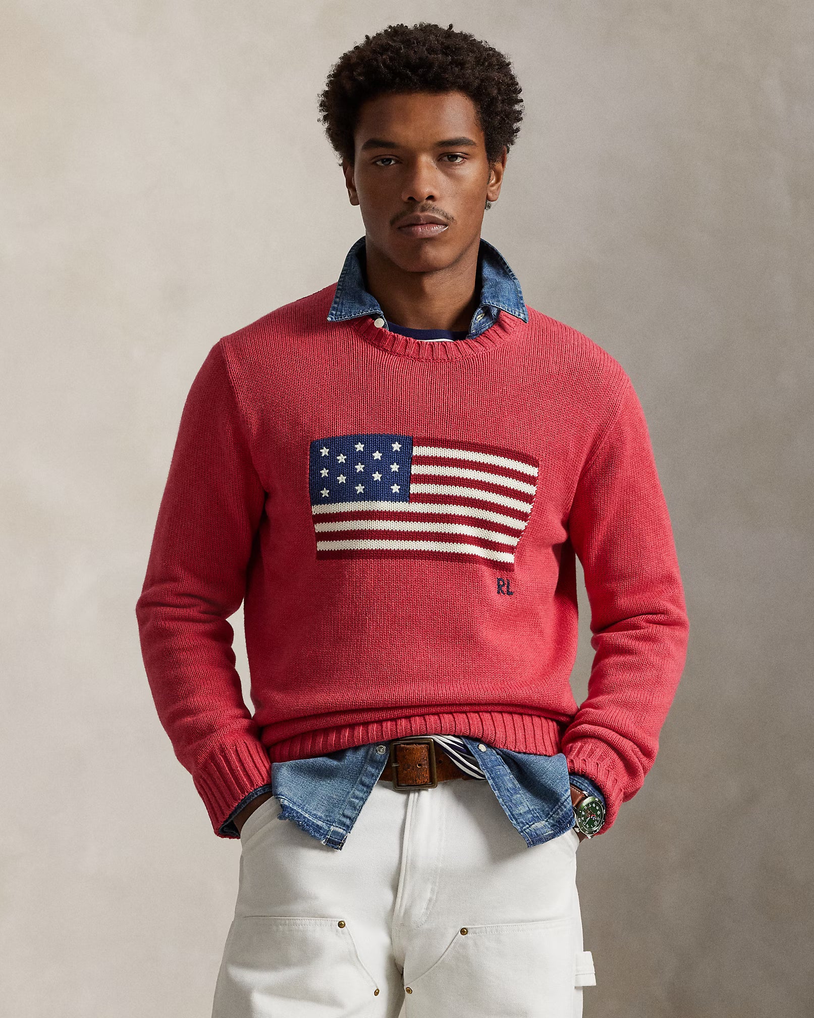 Polo Ralph Lauren The Iconic Flag Sweater - Red