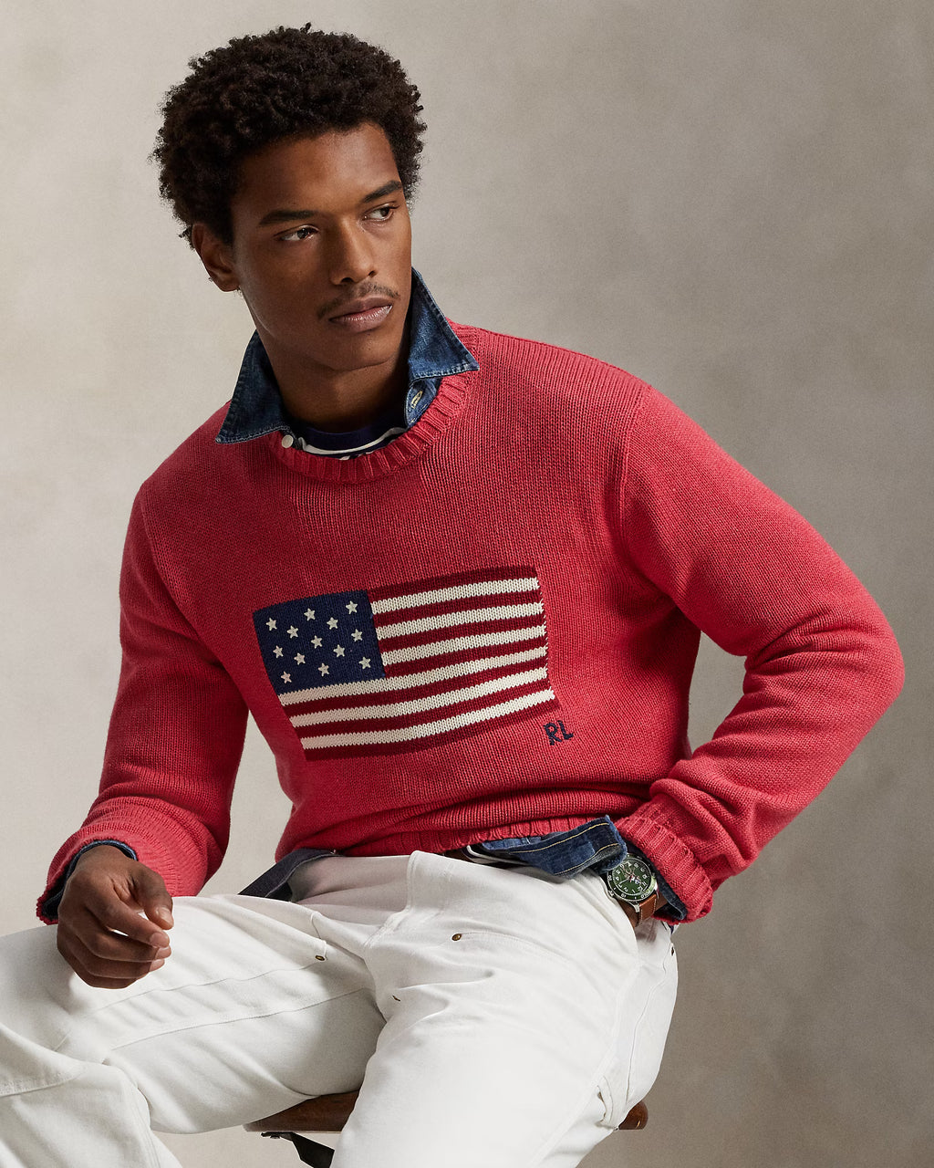 Polo Ralph Lauren The Iconic Flag Sweater - Red