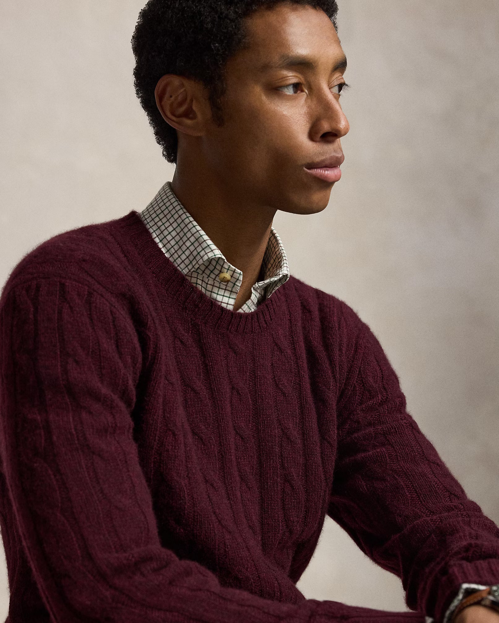 Polo Ralph Lauren The Iconic Cable-Knit Cashmere Sweater - Merlot Wine Heather