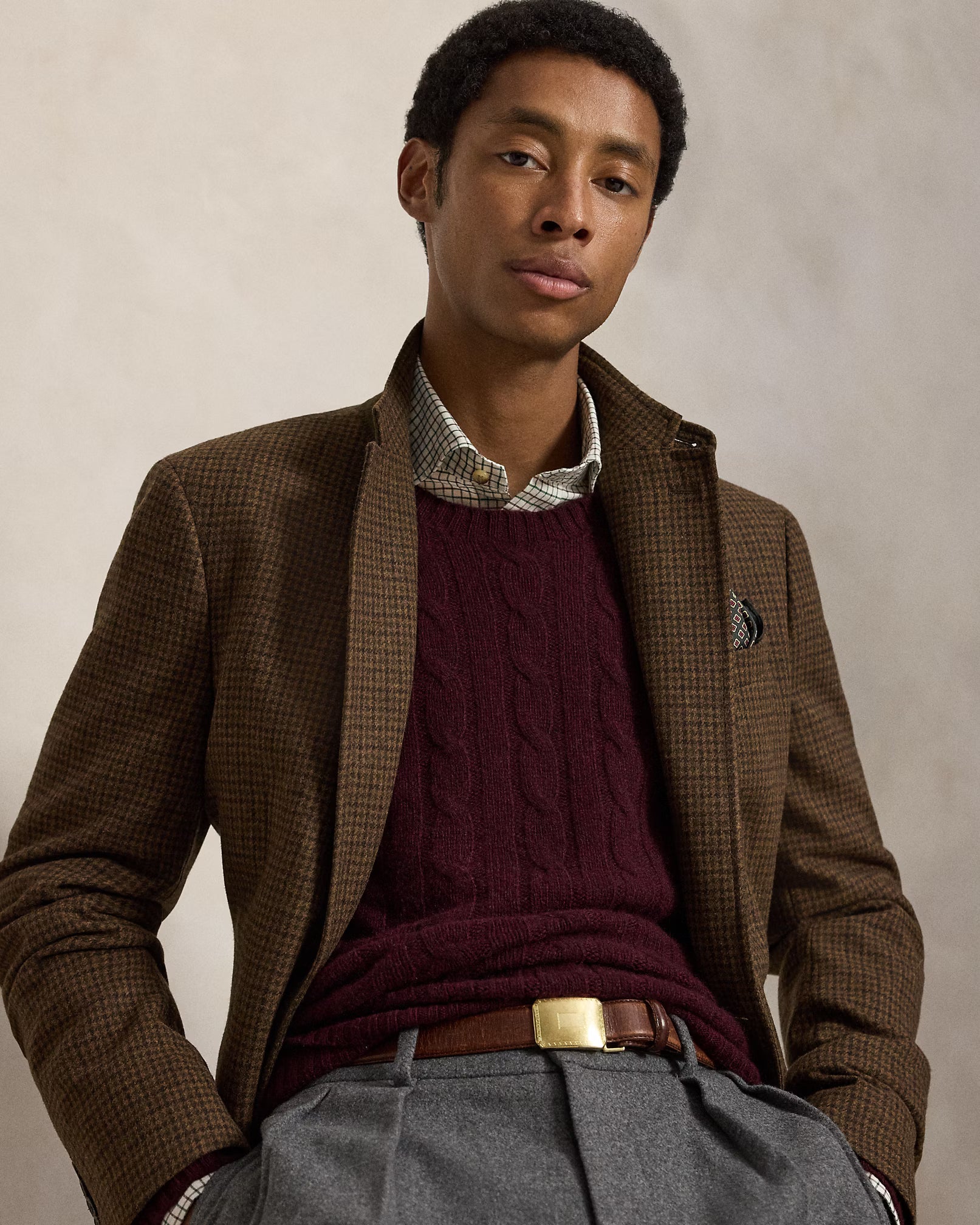 Polo Ralph Lauren The Iconic Cable-Knit Cashmere Sweater - Merlot Wine Heather