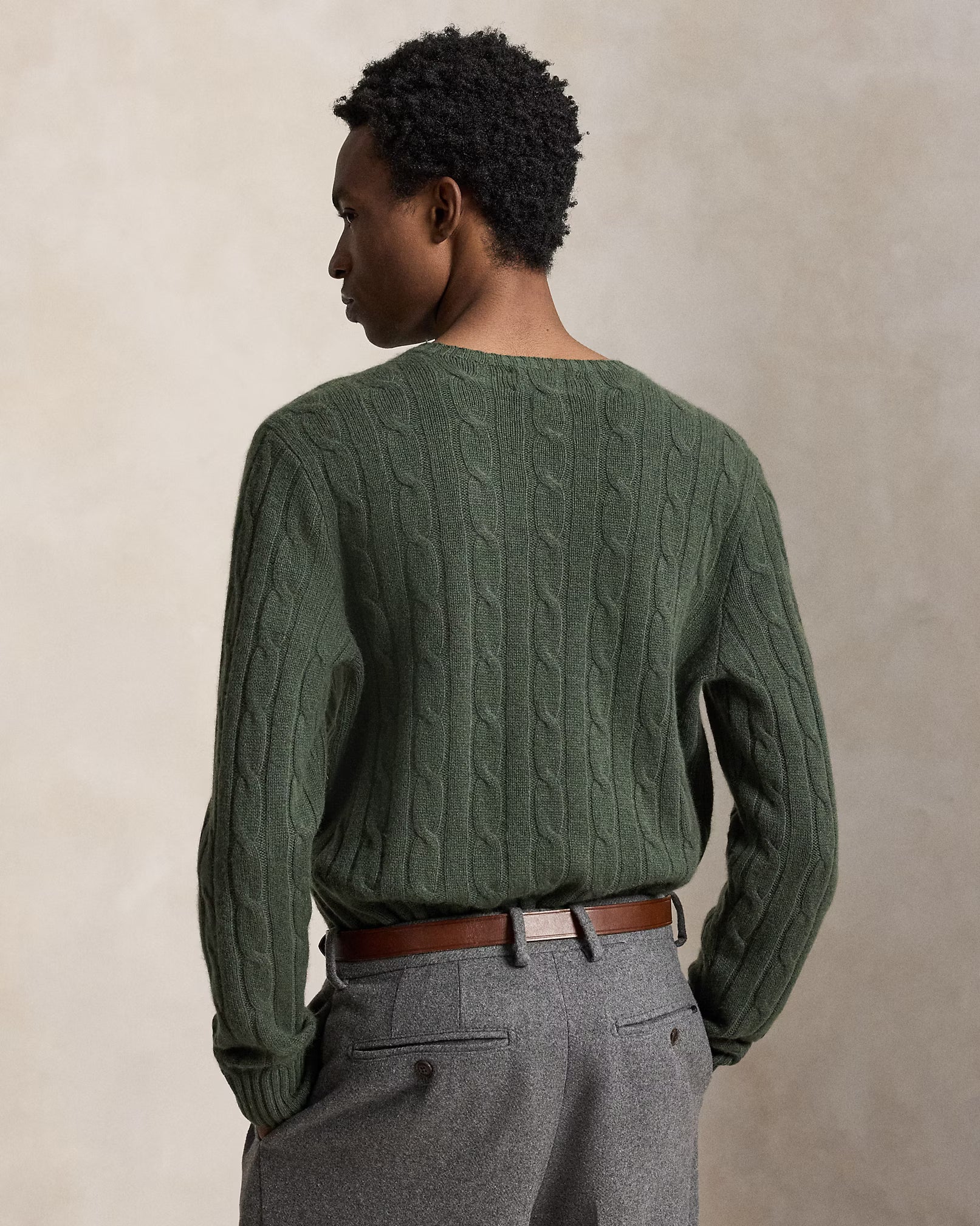 Polo Ralph Lauren The Iconic Cable-Knit Cashmere Sweater - Pine Heather