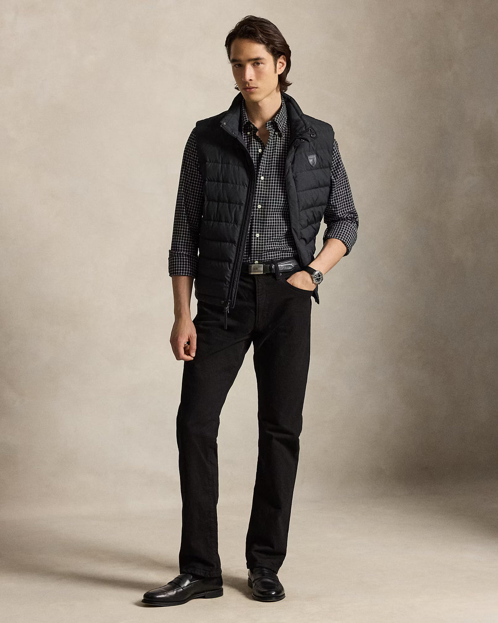 Polo Ralph Lauren Classic Fit Plaid Twill Shirt - Black Cream