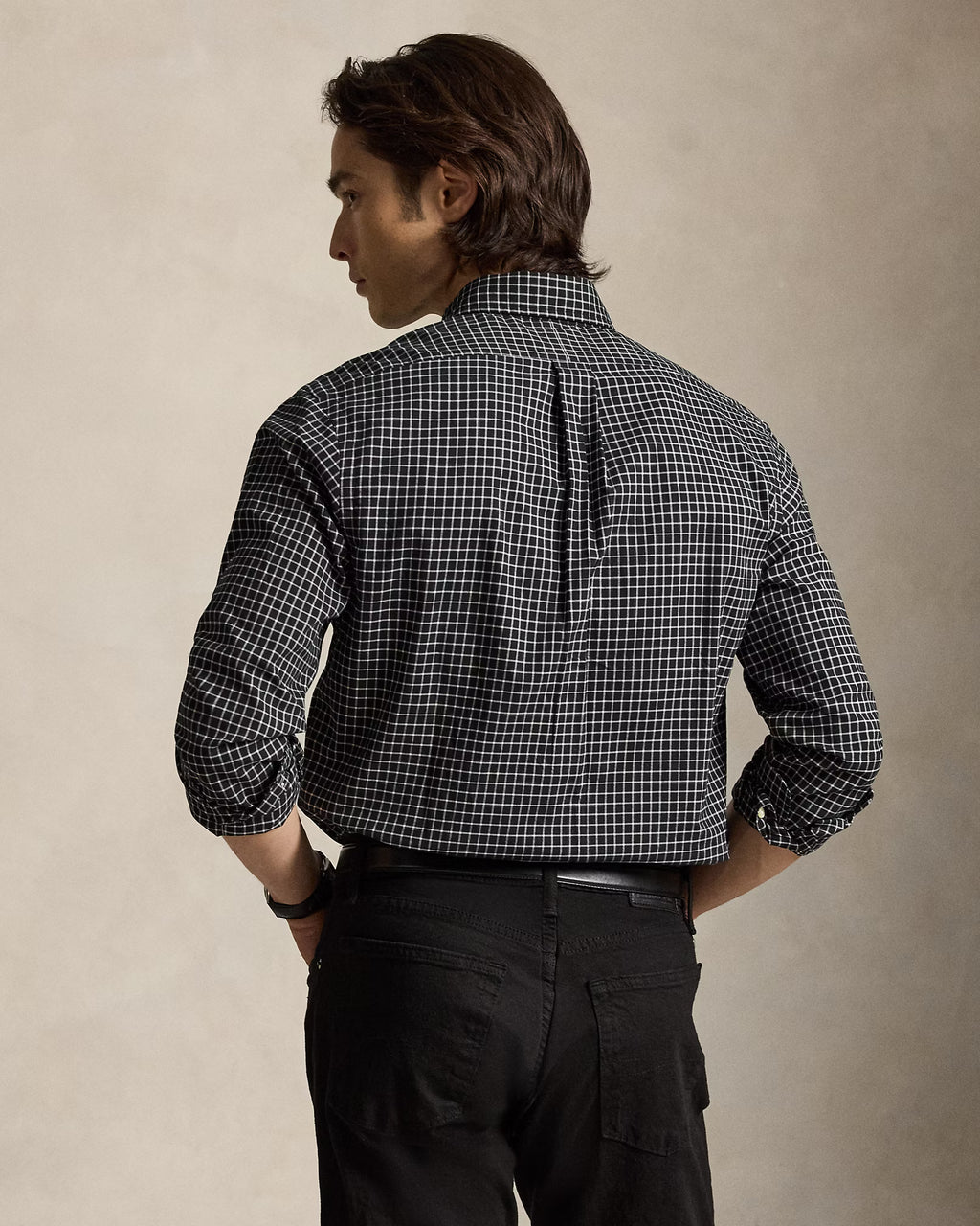 Polo Ralph Lauren Classic Fit Plaid Twill Shirt - Black Cream