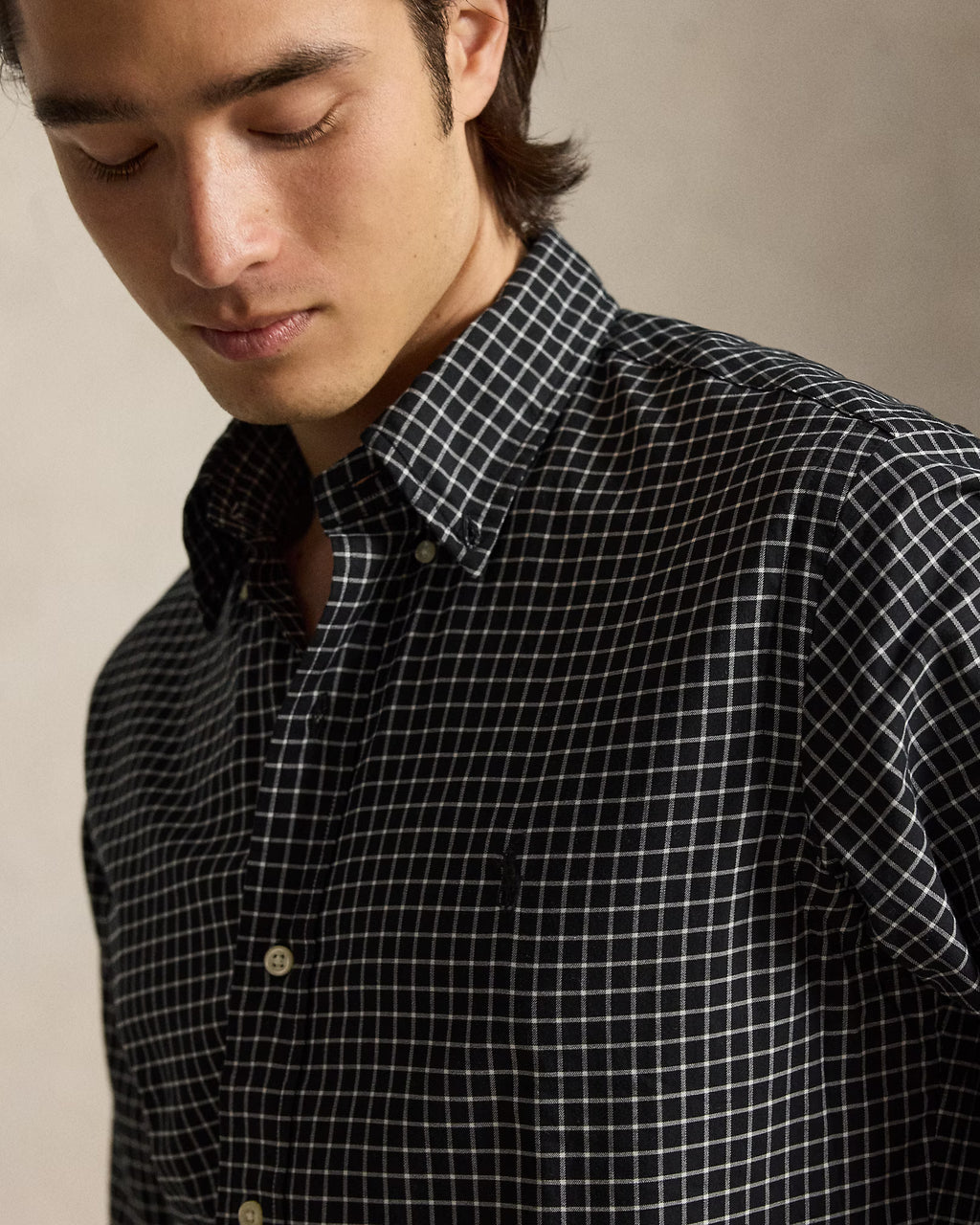 Polo Ralph Lauren Classic Fit Plaid Twill Shirt - Black Cream