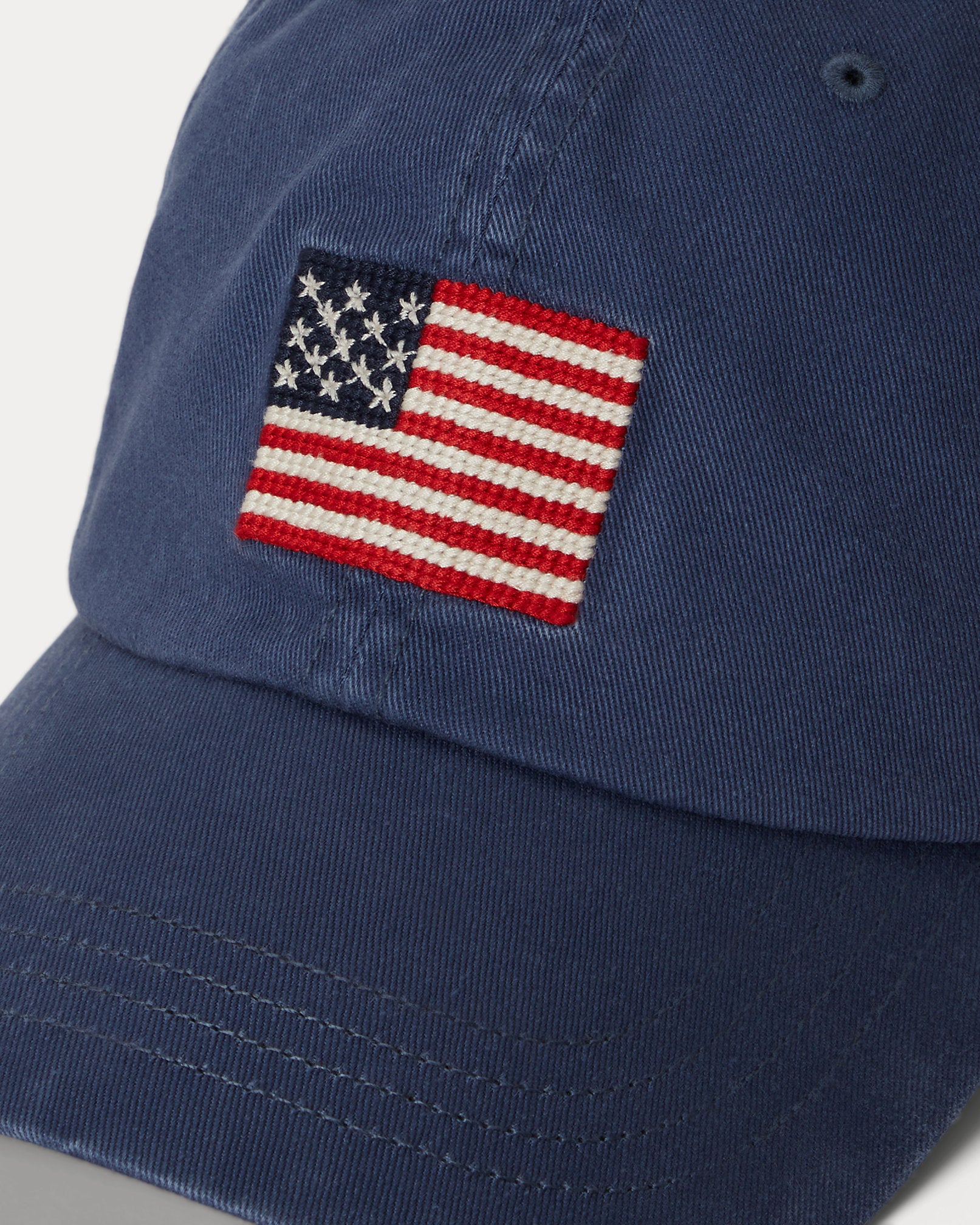 Polo Ralph Lauren Flag-Embroidered Twill Ball Cap - Light Navy