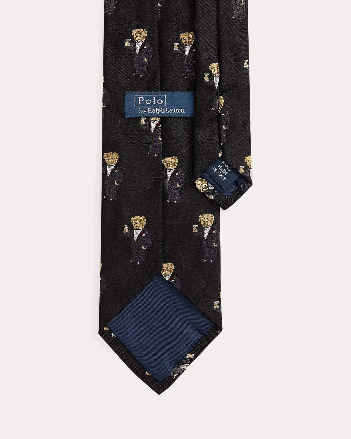 Polo Ralph Lauren Graduate Martini Bear Silk Tie - Black