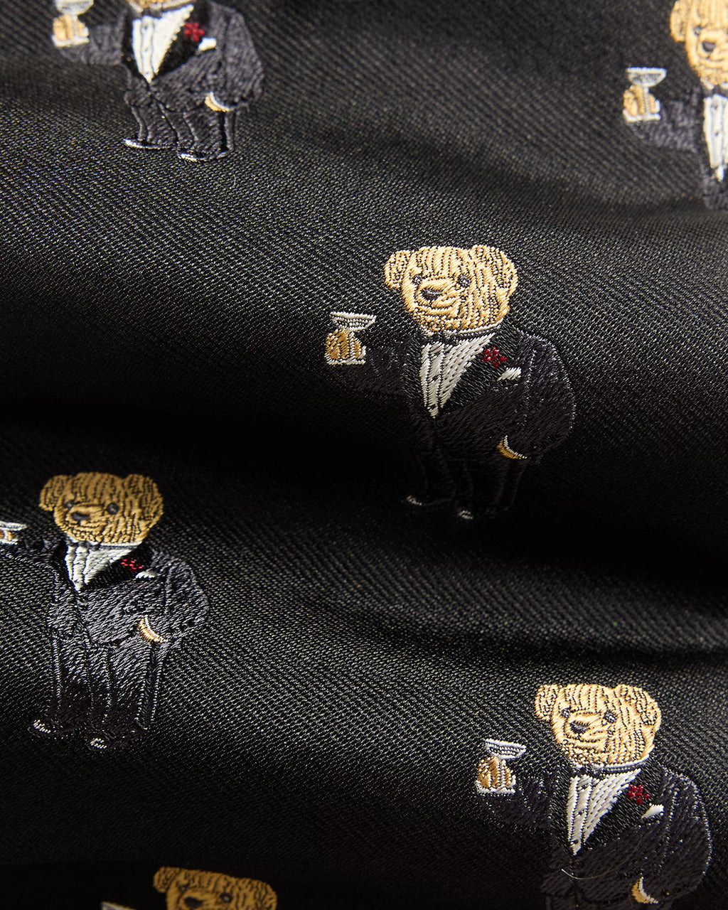 Polo Ralph Lauren Graduate Martini Bear Silk Tie - Black