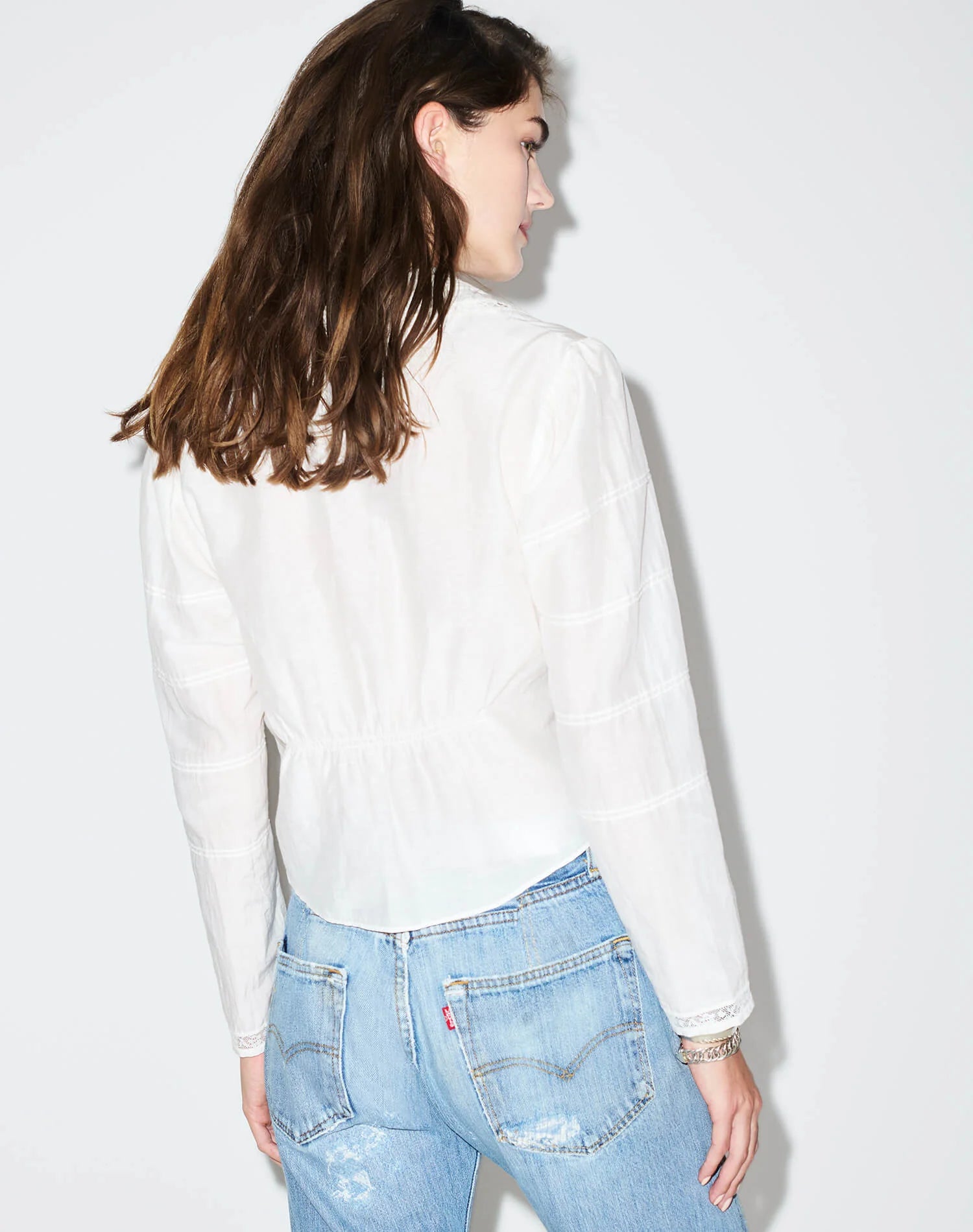 Re/Done Addie Blouse  - Vintage White