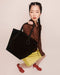 Little Liffner Sprout Tote  - Black Suede