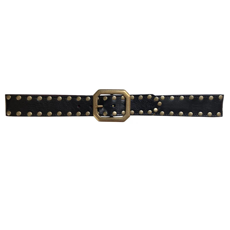 Kim White Squared Off Buckle - Black