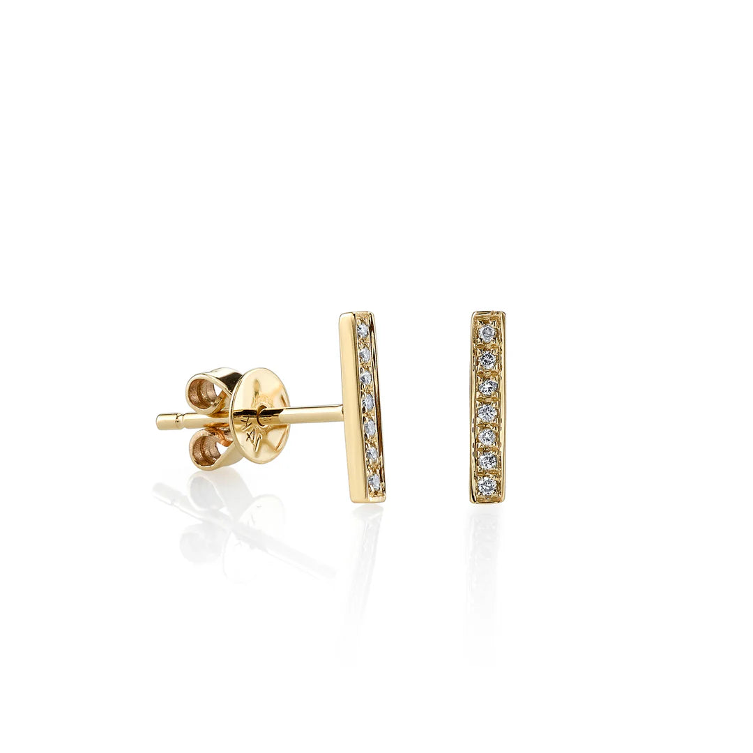Sydney Evan Gold & Diamond Small Bar Studs