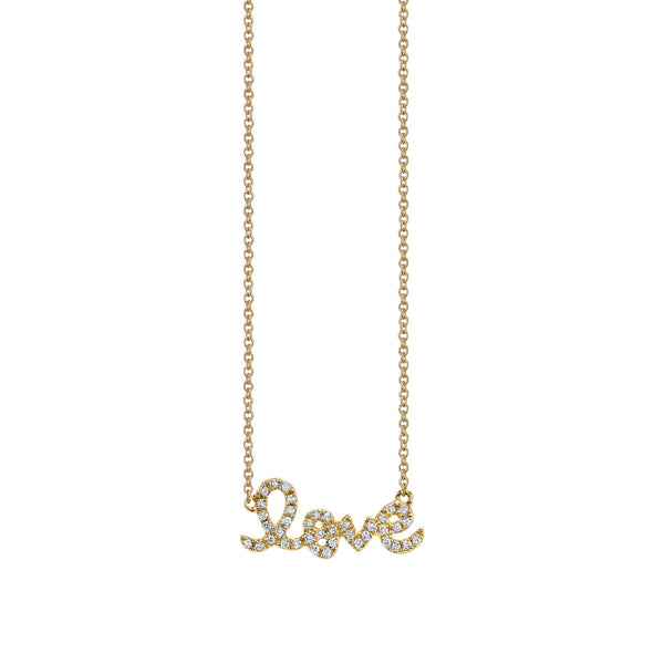 Sydney Evan Small Gold & Diamond Small Love Necklace