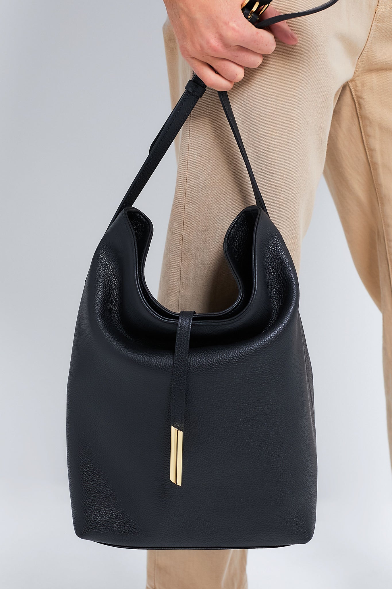 Little Liffner Leather Penne Bucket - Black