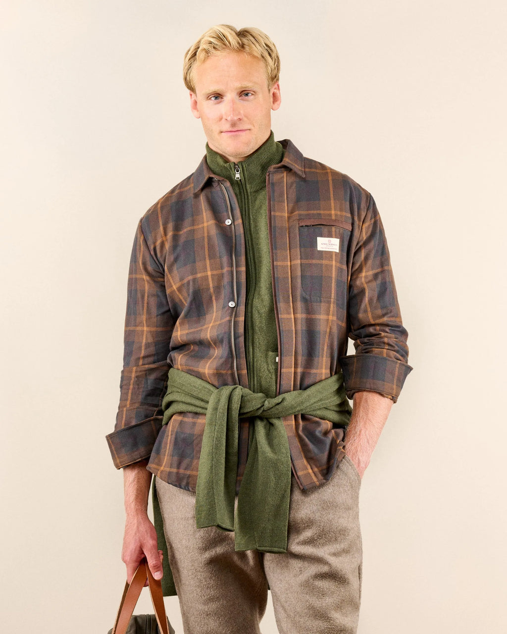 Amundsen Skauen Field Shirt- Hunter Brown Checks
