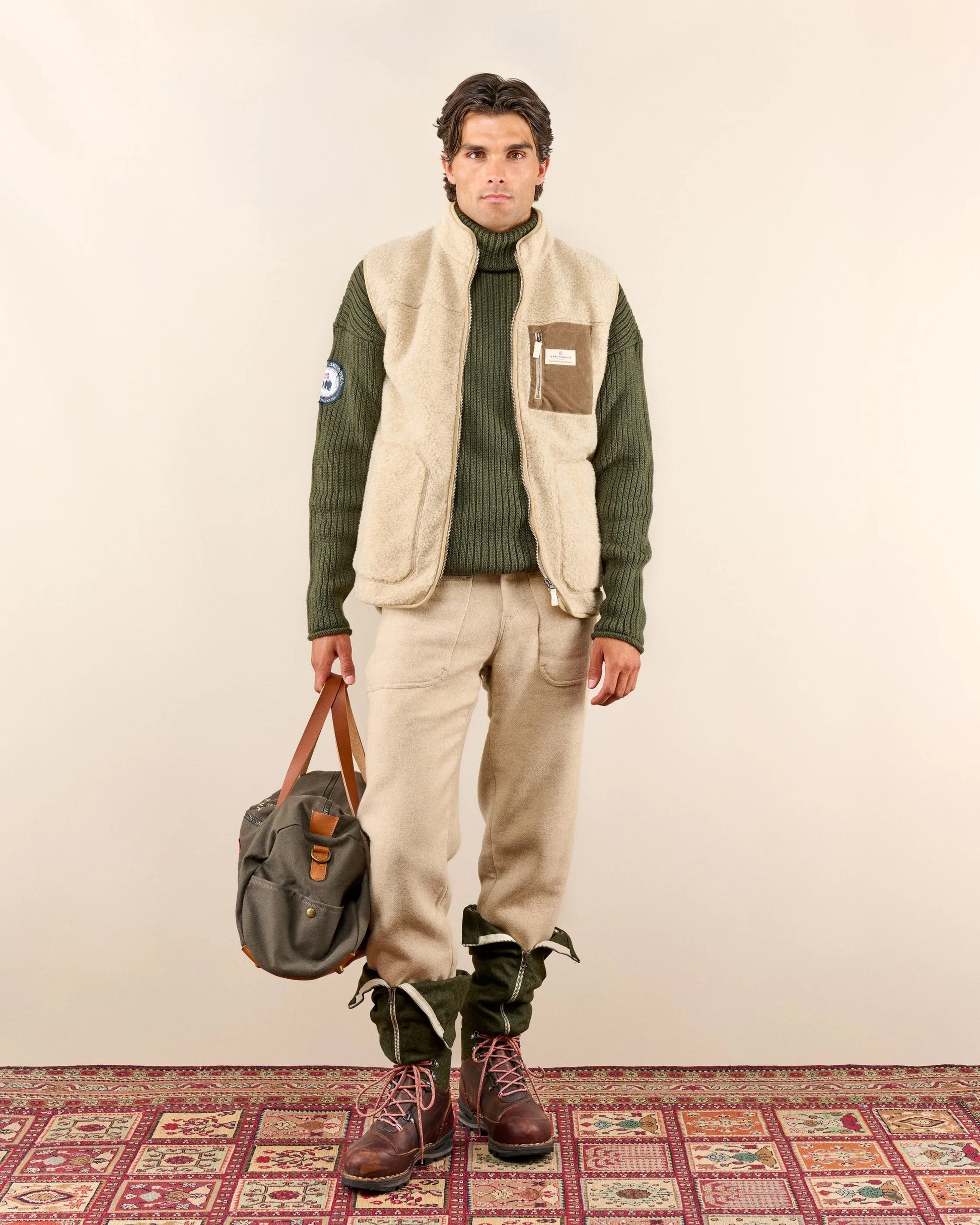 Amundsen Heroes Wool Fleece Vest- Natural