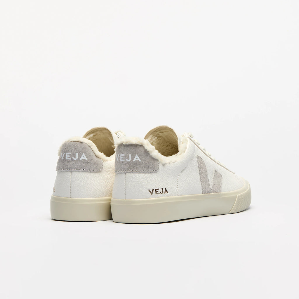 Veja Women's Campo Fured Leather White Light Grey