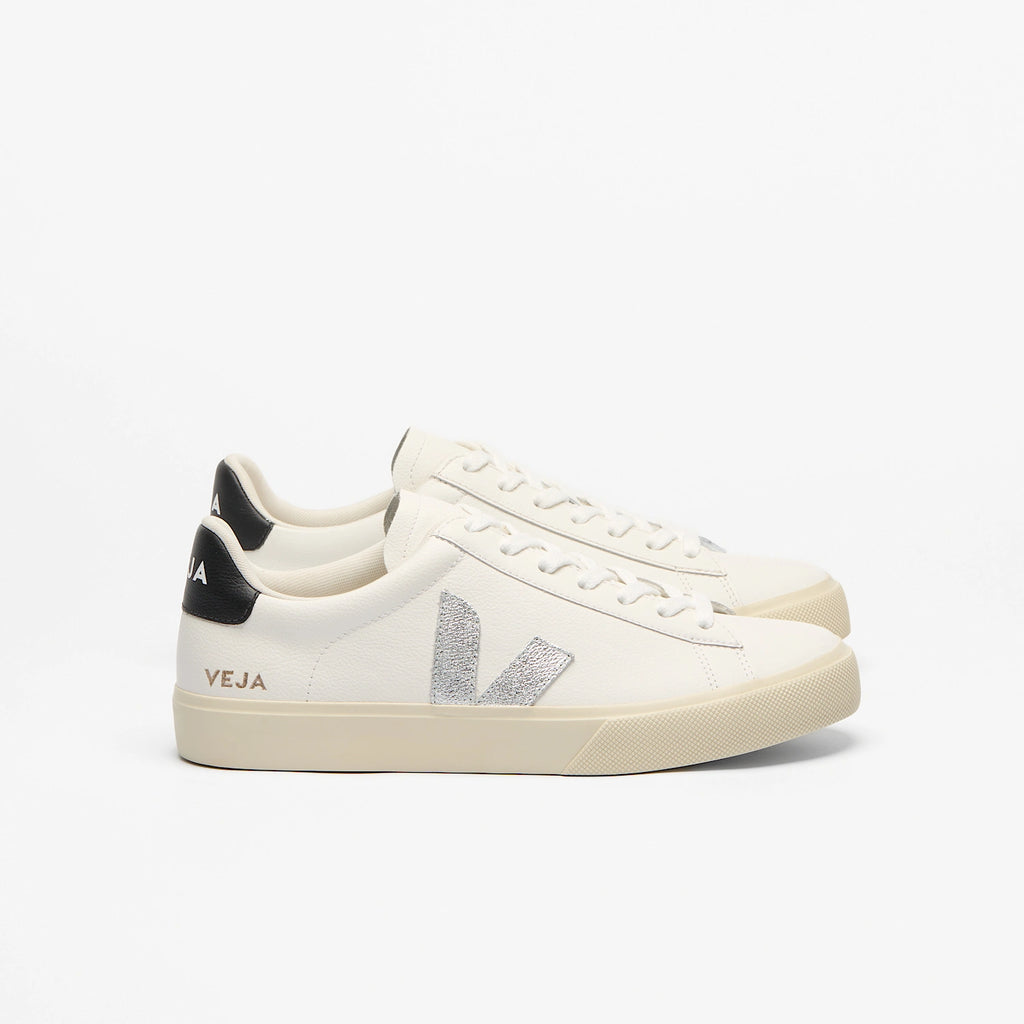 Veja Women's Campo Leather White Silver Black
