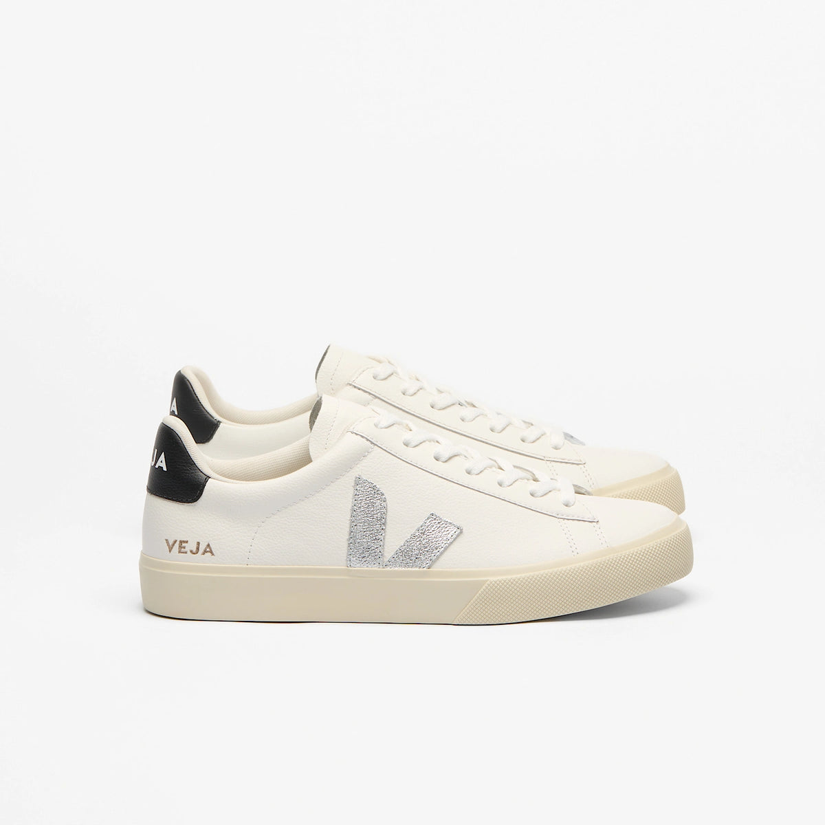 Veja Women's Campo Leather White Silver Black